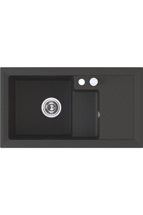 Laveo Bonafaro 1,5 Göz 440 X 780 X 180 Mm Granit Evye Siyah