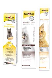 Gimcat Cheese Paste Biotin Peynirli Kedi Macunu 50 gr + Malt 100 gr + Vitamin 100 gr Paste