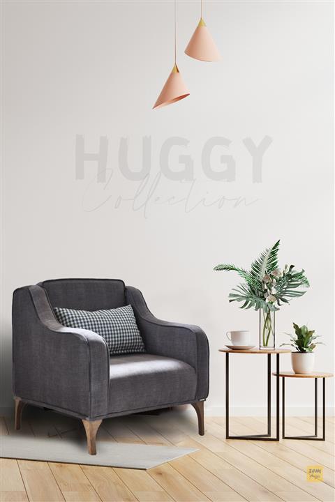 Zem Huggy Berjer Gri- Mekanizmalı, Ahşap Ayak, Silinebilir Kumaş