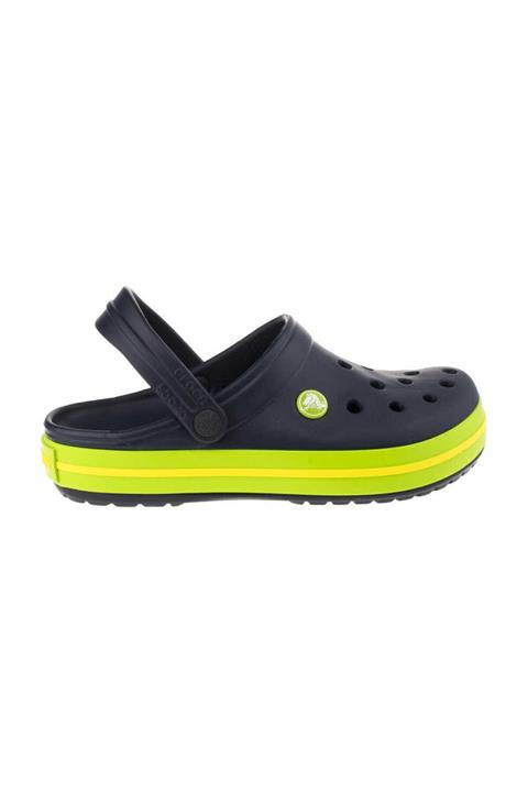 Crocs Lacivert Unisex Crocband Kenarı Yeşil Sarı Çizgili Terlik