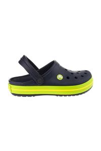 Crocs Lacivert Unisex Crocband Kenarı Yeşil Sarı Çizgili Terlik