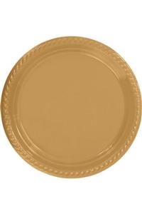 HİLALSHOP Parti Aksesuar Gold Plastik Tabak 22 Cm 25li