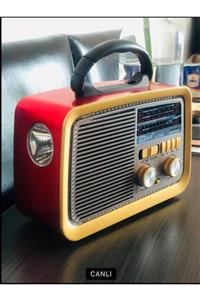 Olizwell Şarjlı Nostaljik Radyo Bluetootlu Usb/sd - Ahşap Kaplamalı Nostaljik Retro Radyo