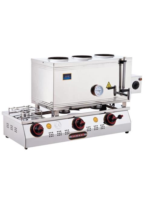 Işıkgaz Silver Çay Kazanı Elektrikli + Doğalgazlı 60 Lt 3 Demlik