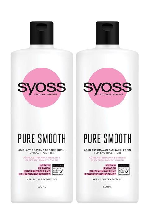 Syoss Pure Smooth Micellar Ağırlaştırmayan Saç Kremi 500Ml 2'li