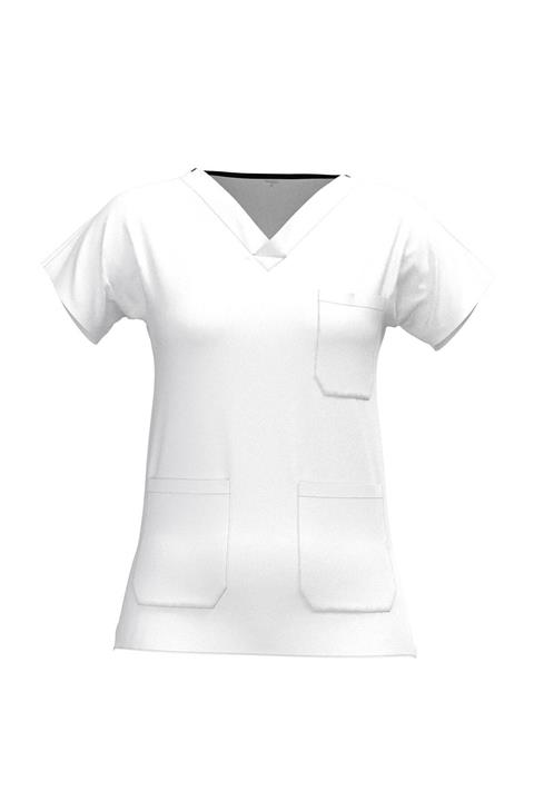 Medikal Dolap Kadın Scrubs Üst Likralı