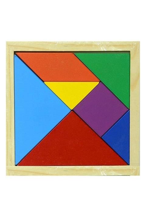 Akropolis 7 Parça Eğitici Renkli Ahşap Orta Boy Tangram Akıl Zeka Mantık Ve Strateji Oyunu
