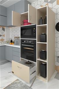 Kenzlife Fırın Dolabı Makbule Okr 180*90*56 Mutfak Çekmeceli Ayaklı Banyo Kiler Ofis