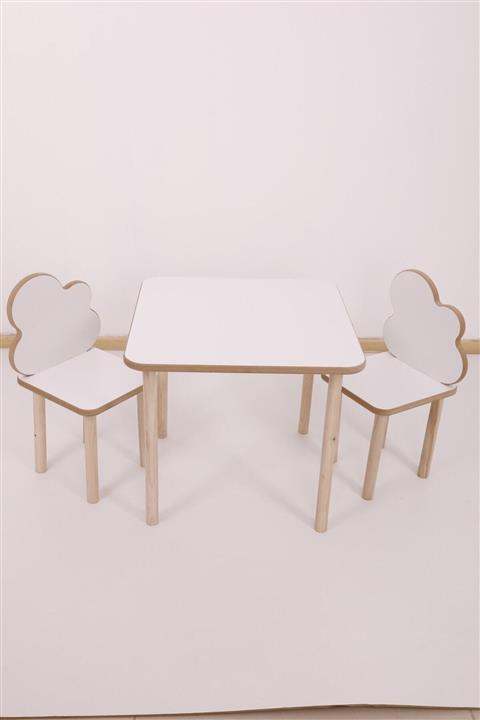 Dsc Çocuk Çalışma Masası Bulut Başlıklı 1 Masa 2 Sandalye Yaz Sil Yüzey