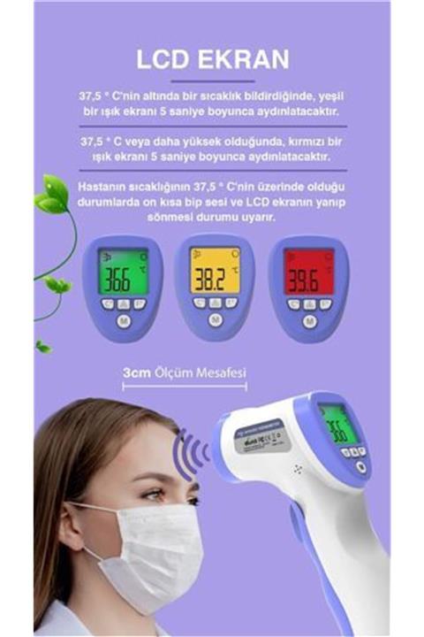 MDZN Temassız Dijital Ateş Ölçer Termometre Kızılötesi Alından
