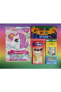 Pippa Kuru Boya Uzun 12 Li Pastel Boya 12 Li Sulu Boya 12 Li Set Unicorn Boyama Kitabı Hediyeli