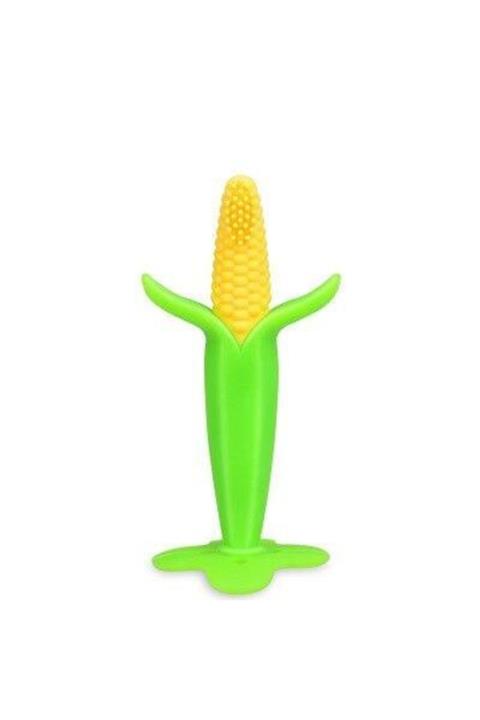 Schulzz Ayaklı Mısır Bebek Diş Kaşıyıcı Diş Fırçası Yeşil