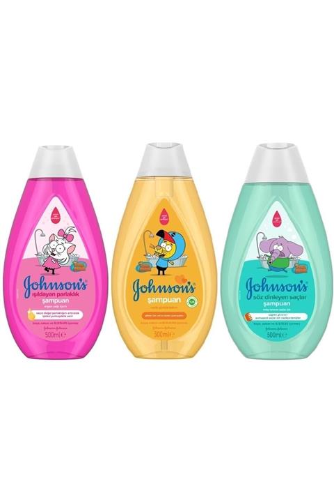 Johnson´s Baby Bebek Şampuanı 500ml Kral Şakir Serisi Karma 3'lü Set Toplam 1500ml