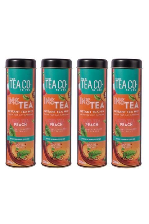 Tea Co Instea Peach Siyah Çay ve Şeftalili Soğuk Çay Karışımı 200gr X4 Adet
