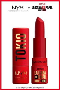 NYX Professional Makeup La Casa De Papel Paper Lipstick Saten Krem Ruj Tokyo- Rebel Red