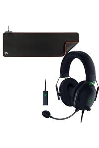 RAZER Siyah Blackshark V2 Usb Enhancer + Gxt764 Glide Flex Rgb Gaming Mousepad Xxl Bundle