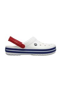 Crocs Beyaz Unisex Crocband Kenarı Lacivert Beyaz Çizgili Terlik