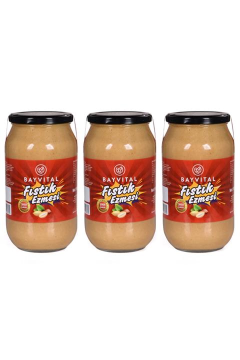 BAYVİTAL 3 X Şeker Ilavesiz Katkısız %100 Fıstık Ezmesi 950gr