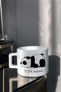 Hediyexpres Uyuyan Panda 7/24 Mood Tasarımlı Beyaz Çay-kahve Fincanı