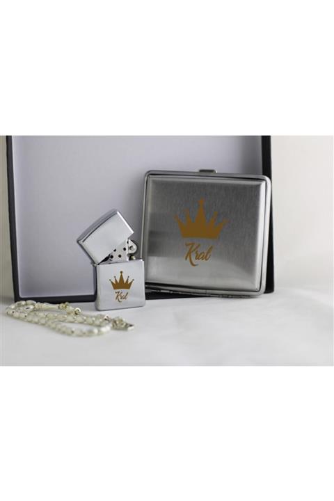 Hobi Tuning Tabaka Çakmak ve Tesbih Seti Kral Tacı Desenli