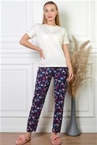 PİNKMARK Pınkmark Kadın Rahat Kesim Flamingo Baskılı Lacivert Pijama Altı Pmpt25346