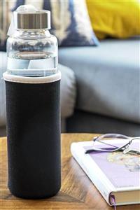 Castava Siyah Neopren Kılıflı Borosilikat Cam Matara 470ml