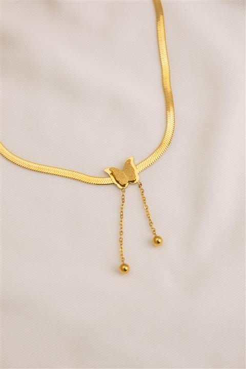 Mrs Flower Kelebek Model Yassı Kolye