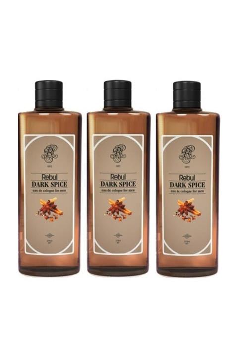 Rebul Dark Spice For Men Erkek Kolonya 270ml 3'lü Set