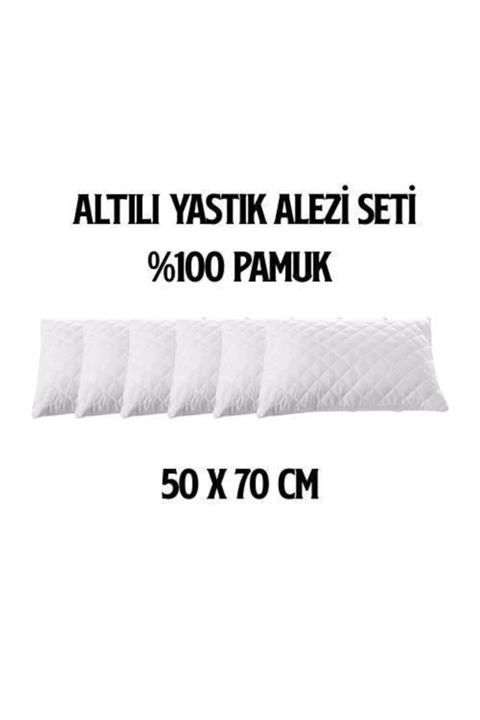 Vip Home Concept Altılı Set Kapitoneli %100 Pamuk Yastık Alezi 50x70cm