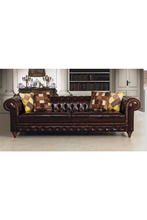 PUFHOME P Kol Chester Kanepe - Pull-up Suni Deri