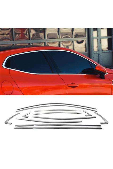 MKG Renault Clio 5 Cam Çıtası 12 Parça Full Çerceve Kaplama Krom Ithal