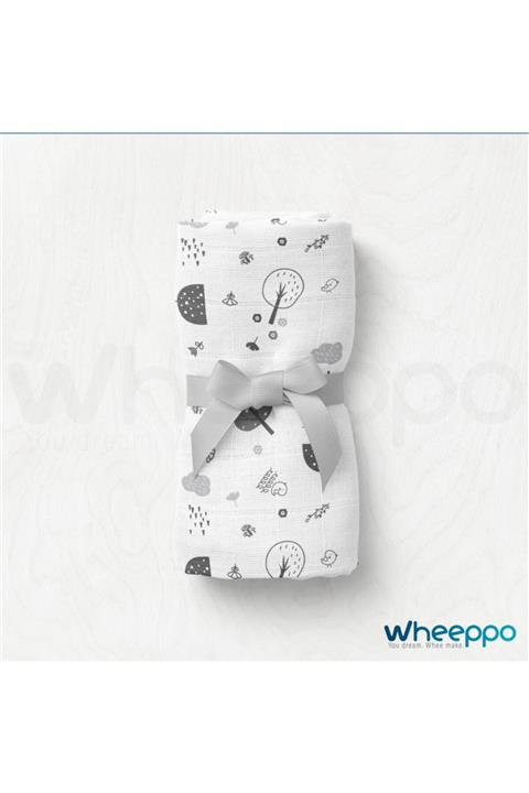 Wheeppo Muslin Bebe Battaniyesi Siyah Beyaz Orman 70*80