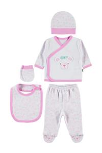 Civil Baby Ciivl Baby Kız Bebek 5'li Zıbın Takımı Yenidoğan Pembe