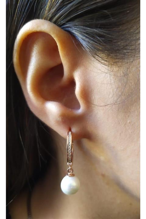 925 Gümüş Inci Taşlı Gümüş Küpe