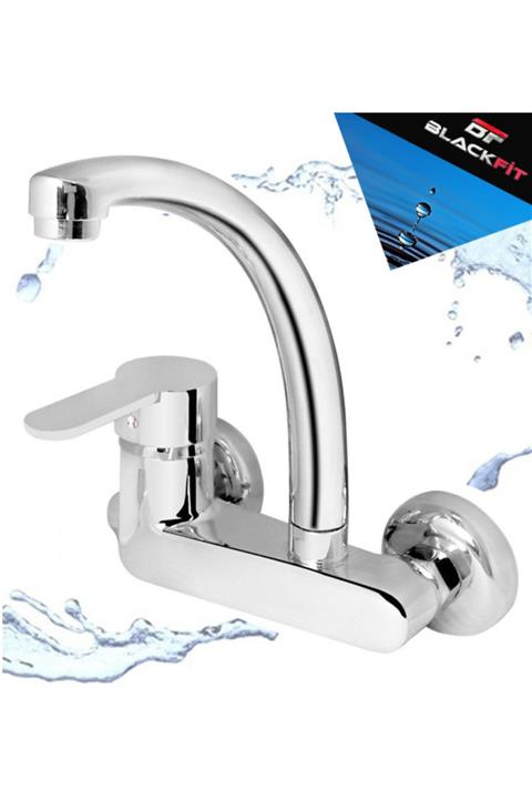 BlackFit Pirinç Kaliteli Çift Su Girişli Paslanmaz Ters Aplike Lavabo Bataryası