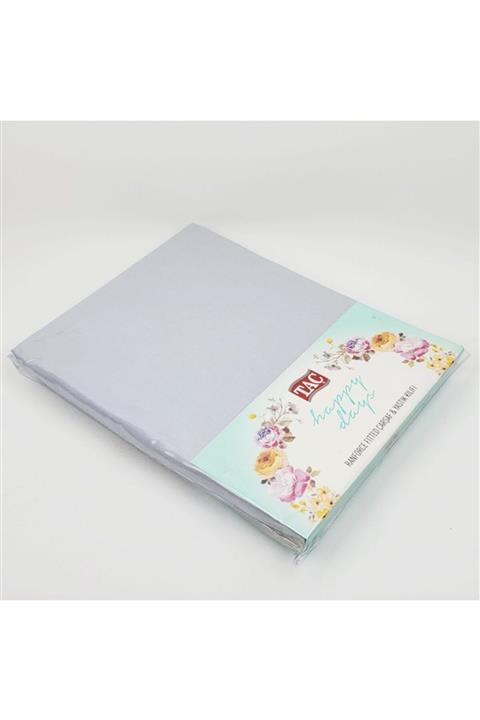 Taç Jersey Tek Kişilik Fitted Lastikli Çarşaf Set Açık Gri 120*200