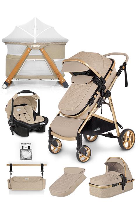 Kiwi Latte 6 In 1 City Way Travel Sistem Bebek Arabası Ve Zoody Park Yatak Beşik Seti