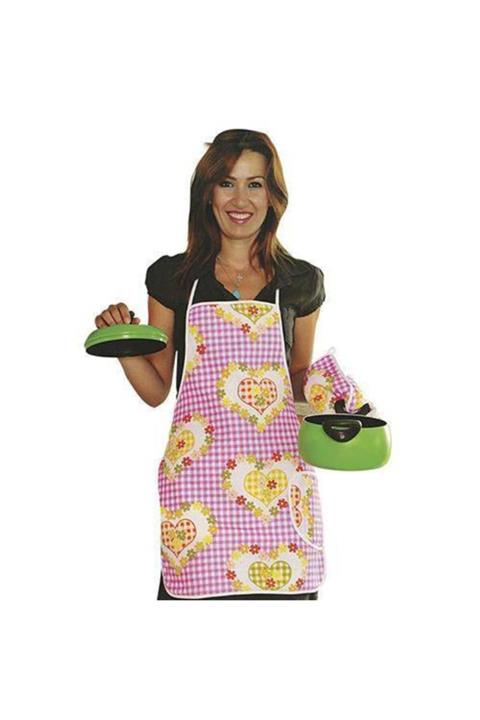 İndiriminVar Su Geçirmez Bulaşık Yıkama Önlüğü Fırın Eldiveni Tutacak Seti