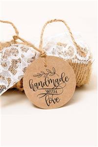 Dekorden Kraft Etiket, 100 Adet Hand Made With Love Etiket