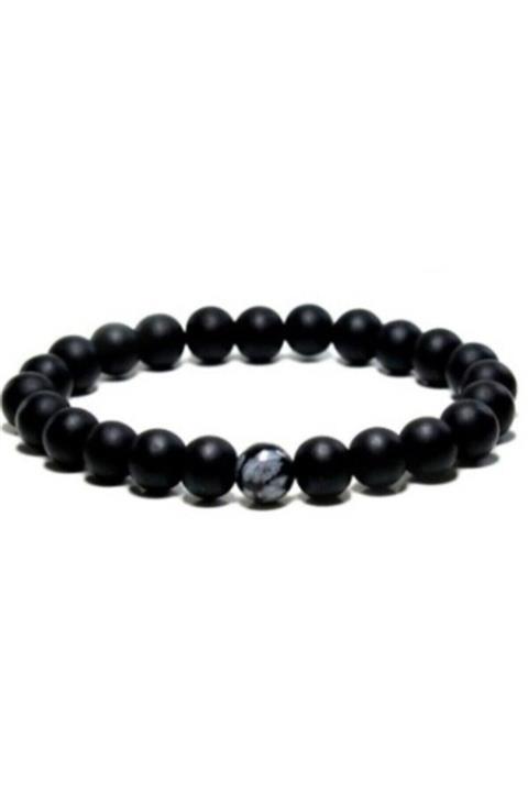vita Unisex Siyah Mat Oniks Obsidyen Bileklik