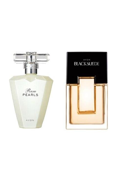 AVON Erkek Black Suede Parfüm Edt 75 Ml. - Kadın Rare Pearls Edp 50 Ml Parfümü