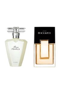 AVON Erkek Black Suede Parfüm Edt 75 Ml. - Kadın Rare Pearls Edp 50 Ml Parfümü