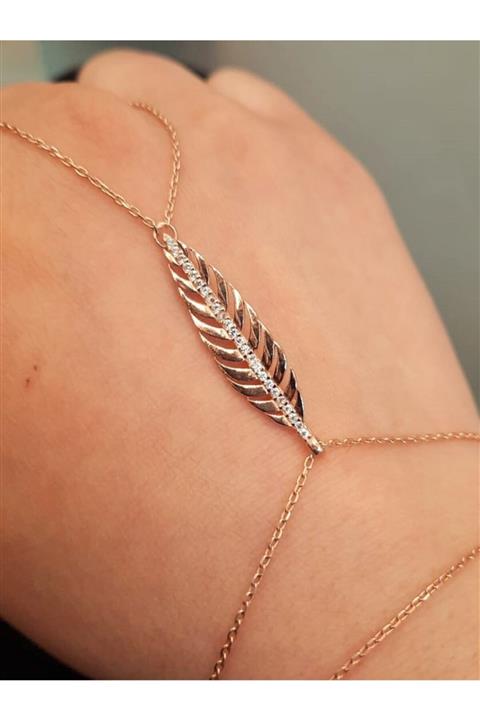 OTTOMAN SİLVER Yaprak Model Goldrose Kaplamalı Gümüş Şahmeran