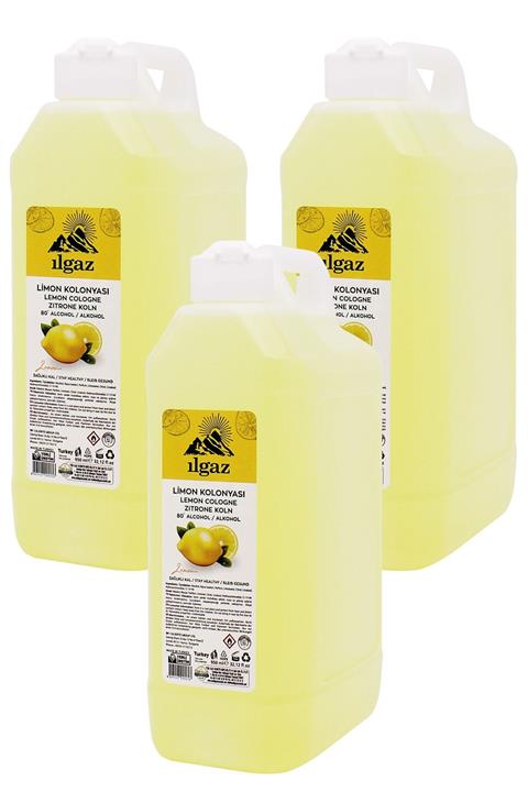 ILGAZ Limon Kolonyası 1000 ml 80 Derece 3 Adet Bidon Limon Kolonyası Fırsat Paketi