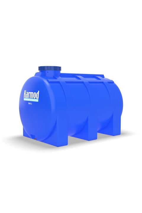 Karmod 3 Ton Polietilen Yatay Su Deposu - Mavi