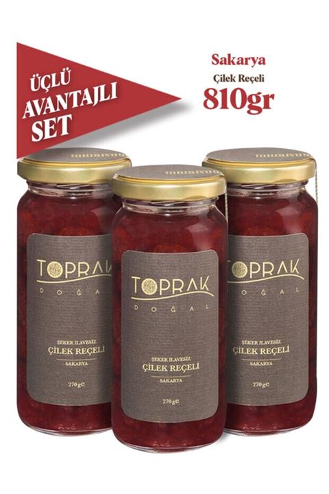 Toprak Doğal Çilek Reçeli Ekonomik 3'lü Set
