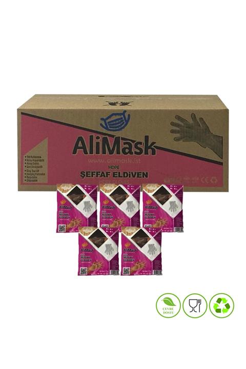 Alimask 1 Koli Şeffaf Poşet Eldiven (10.000 Adet)