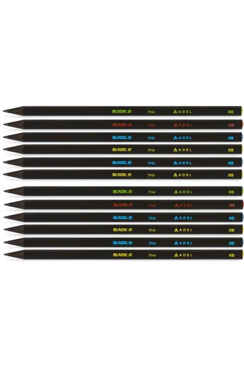 Adel Yayınları Blackline Naturel Üçgen Kurşun Kalem 12 Li Paket (2061130635)