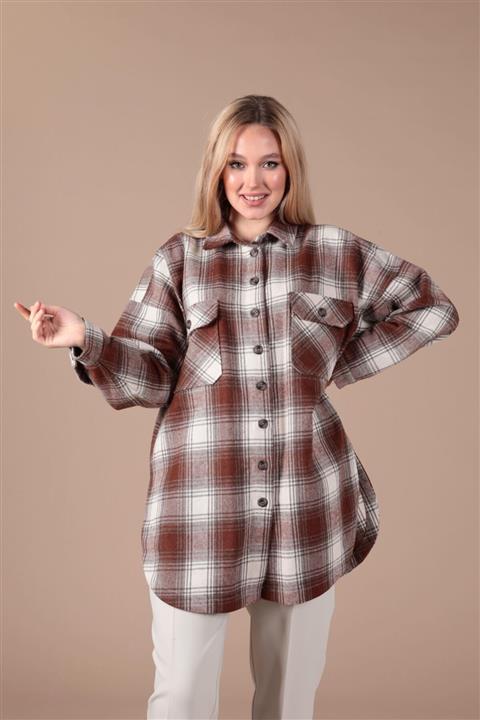 SAQA Prive Kadın Turuncu Oduncu Gömlek