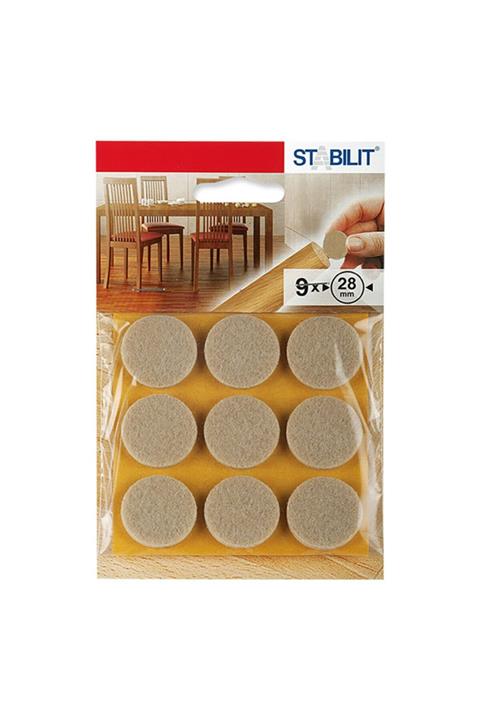 Stabilit Kendinden Yapışkanlı Sandalye Masa Koltuk Altı Parke Koruma Keçesi Çap 28mm 2 Paket